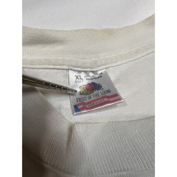 90s Hanes Single Stitch "Indian Power" Advocacy White Graphic T Shirt Sz XL - Picture 3 of 9